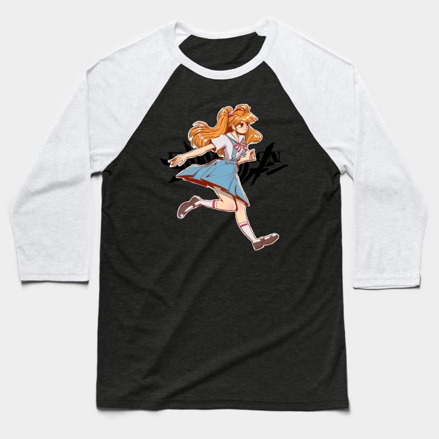 Evangelion - Asuka Langley anime Baseball T-Shirt by sythelum